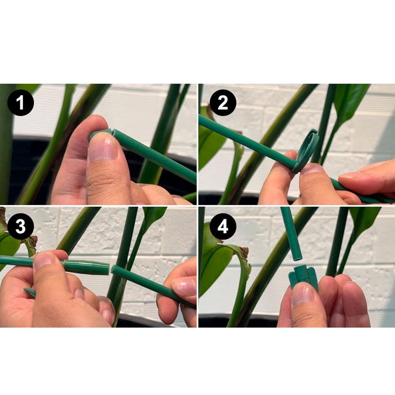 Plant Supports for Indoor Plants,  30cm Plant Stakes Support Sticks with Clips, Adjustable Monstera Support for Orchid Rose Flower