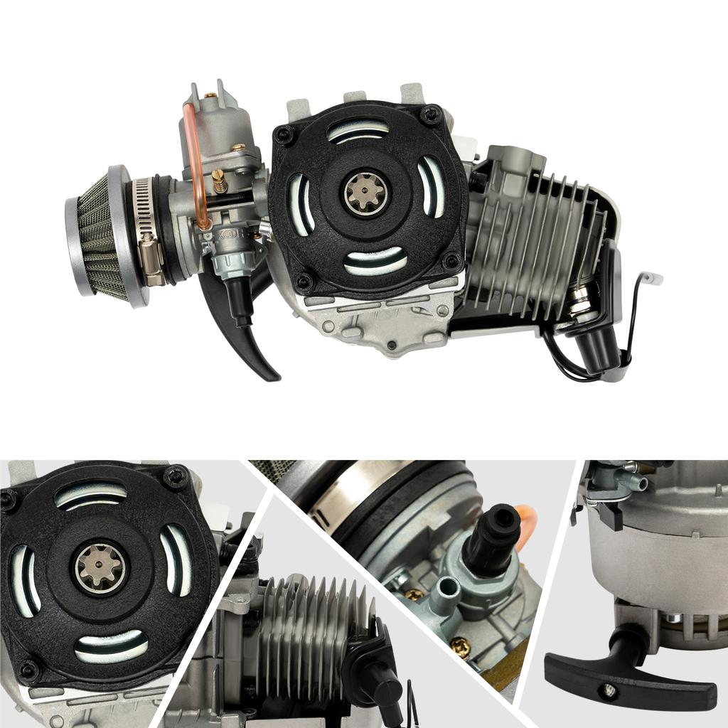 2 Stroke Gas Motor 49cc Mini Motorcycle Engine 12500 Rpm Gasoline Generator 3hp Single Cylinder Dynamo 1.9kw Electronic Ignition