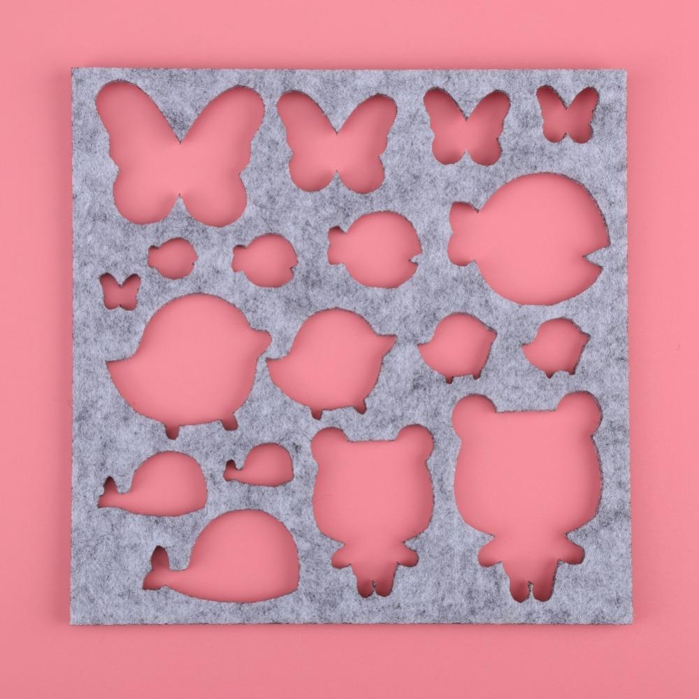 7 st Multiform Nålfiltning Form Djur Blommig DIY Hantverk Verktyg Ljusgrå Nybörjarkit Ullfiltning Form Hantverk