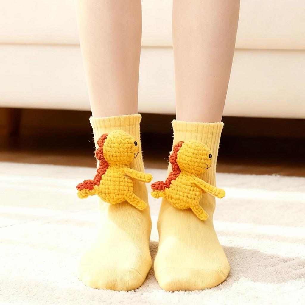 Animal Socks 3D Plush Cute Warm Mid-Calf Socks for Women Men Kids
