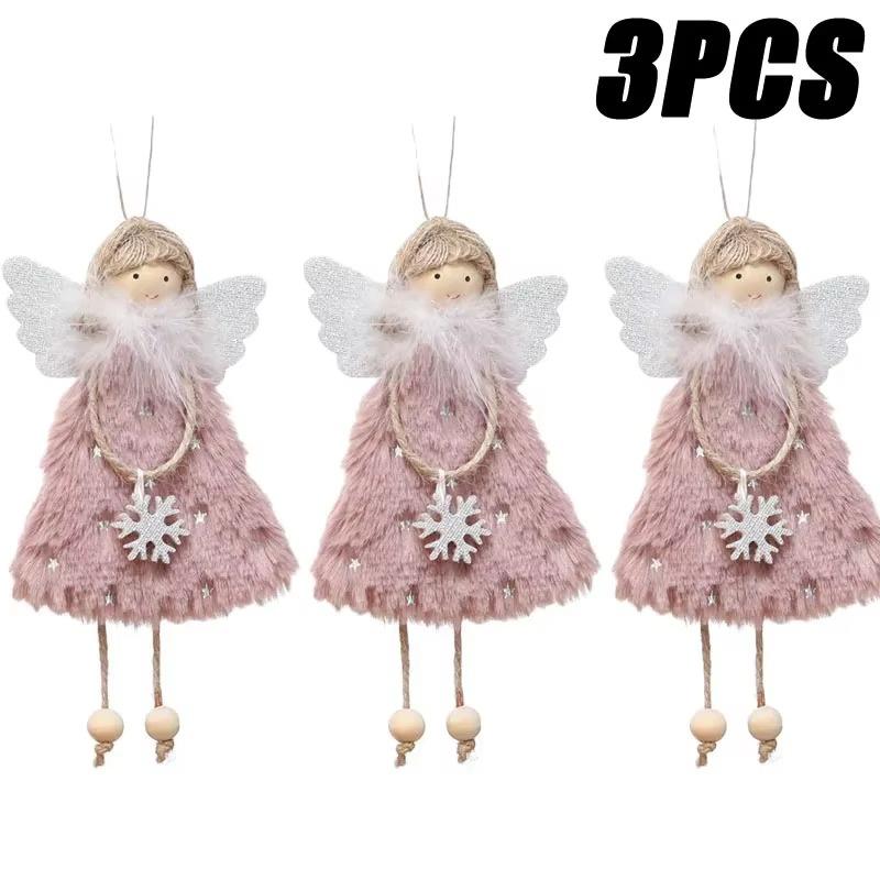 Christmas Decoration Angel Doll Pendant Plush Angel Pendant for Christmas Party New Year Birthday Party Wedding Decoration