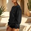 Women's Neck Long Sleeve Pullover Sweatshirt for Casual Wear