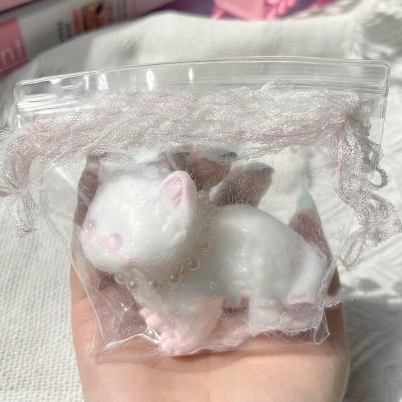 Cartoon Kawaii Soft Animal Plush Bunny Cat Slow Rebound Fingertip Fidgety Toy Girl Squishy Birthday Gift Persian Cat Kids Pet
