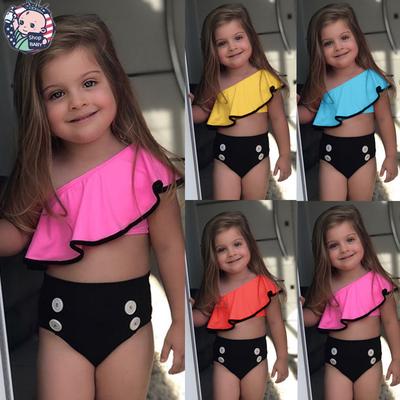 2 Style Baby Girl Mermaid Sequins Swimsuit Bow Romper Headband Bikini Swimming Suit