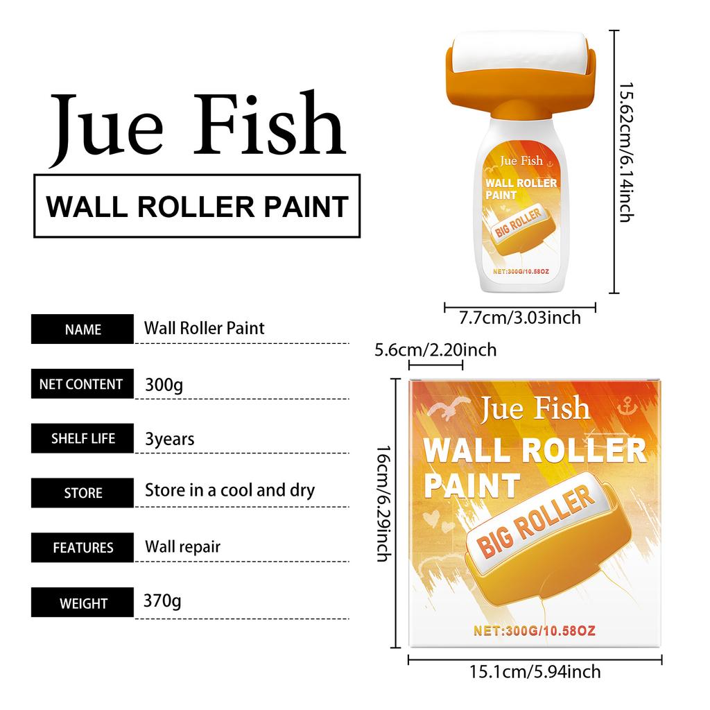 Touch Up Paint Roller Wall Repair Roller Paint Small Wall Patching Brush Wall Repair Brush for Kitchen Bedroom Living Room 300g