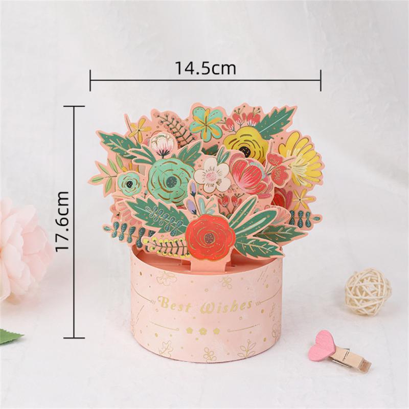 

Цветные цветы Букет благодарности Открытка на день рождения 3D поздравительные открытки ручной работы для женщин, мам, жен, дропшиппинг