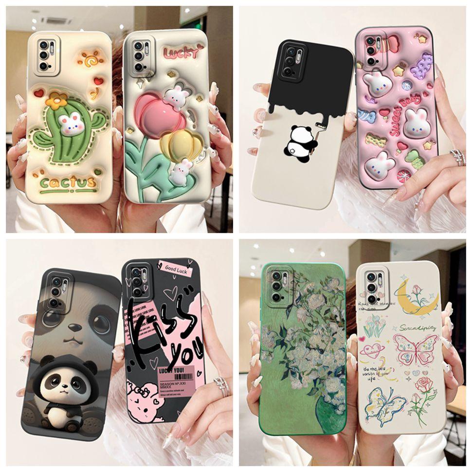 For Xiaomi Redmi Note 10 5G Case 6.5" Colorful Flowers Cartoon Painted Cover Soft Phone Case For Redmi Note 10 Note10 5G Bumper