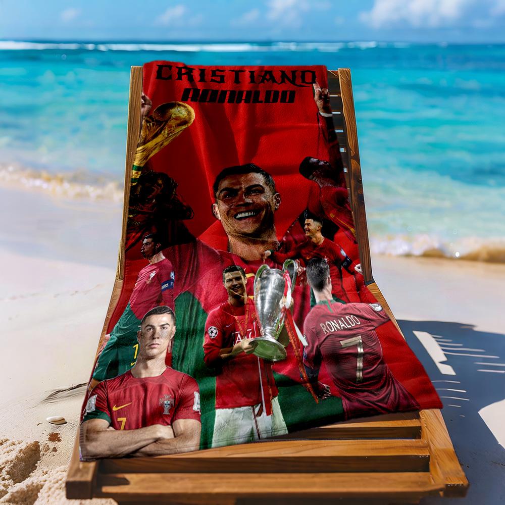 Cristiano Ronaldo Beach Towel Quickdry Soft Microfiber Comfortable Lightweight Suitable For Swimming Gym Camping Yoga Vacation