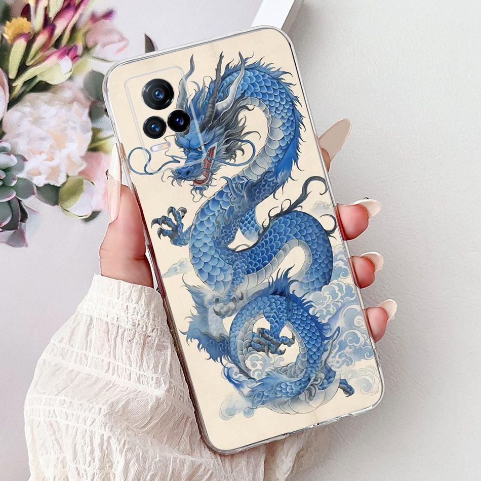 For Vivo V21e V2061 / V21 4G 5G V2050 V2066 Phone Case VivoV21e V 21 4G Elegant Floral Cat Printing Soft Silicone TPU Cases