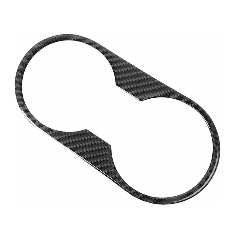 For Jeep Wrangler JK 2011-2017 4-Door Models Car Water Cup Holder Trim Cover Sticker Protector Real Carbon Fiber