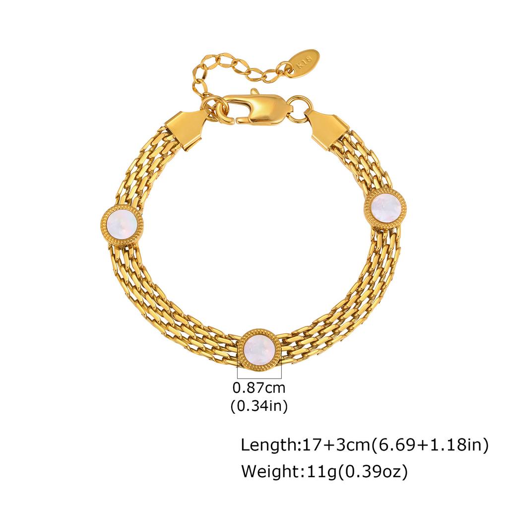 Stainless Steel Mesh Strap Bracelet With Zircon Plated 18K Gold, Ladies Luxury Jewelry Accessories Br-2650