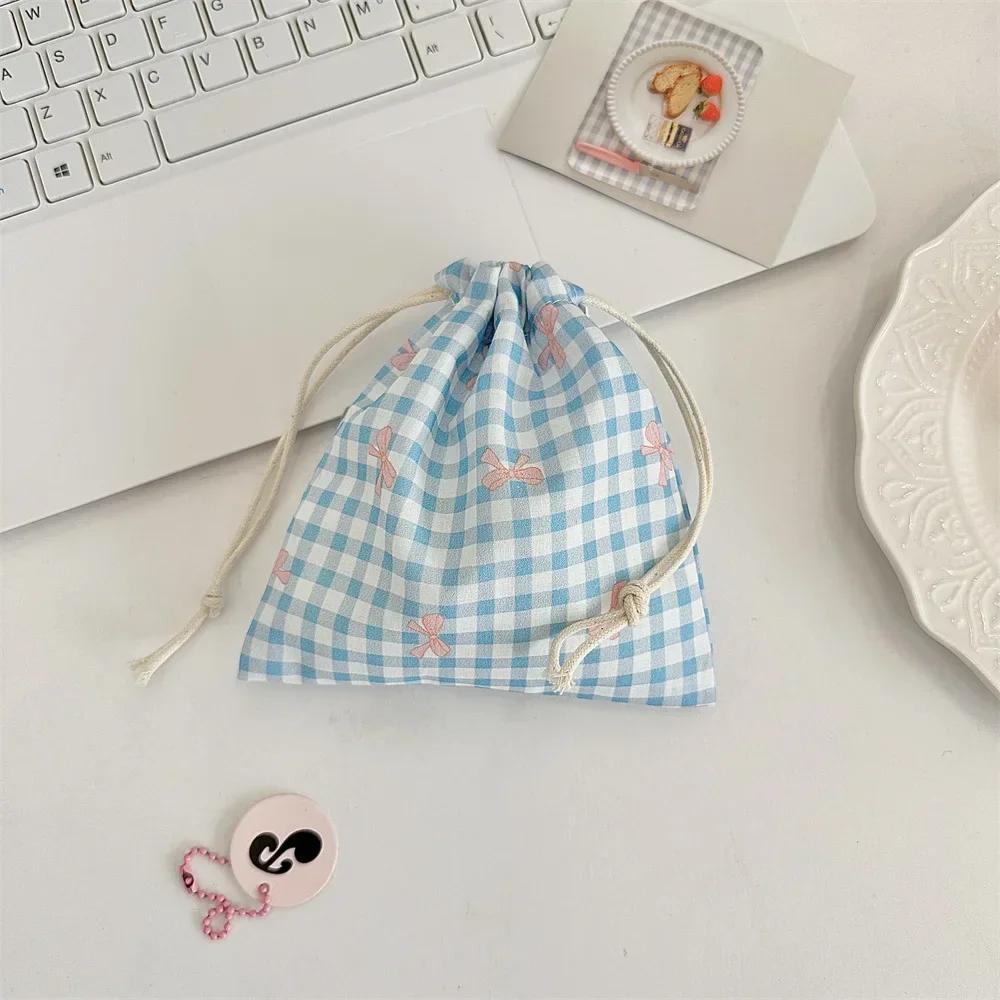 Borse Coulisse Stampa Quadrettata Borsa da Donna Portamonete Portamonete Borsa Porta Chiavi Rossetto Borsa Antipolvere per Gioielli Borse Coulisse