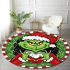 1pc Grinch Round carpet Painted Printed circular carpet, home door mat, outdoor travel protection carpet
