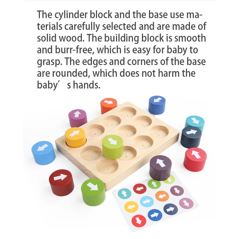 Baby Montessori Wooden Toys Color Direction Sensory Board Arrow Matching Game Logical Thinking Training Educational Blocks Toys