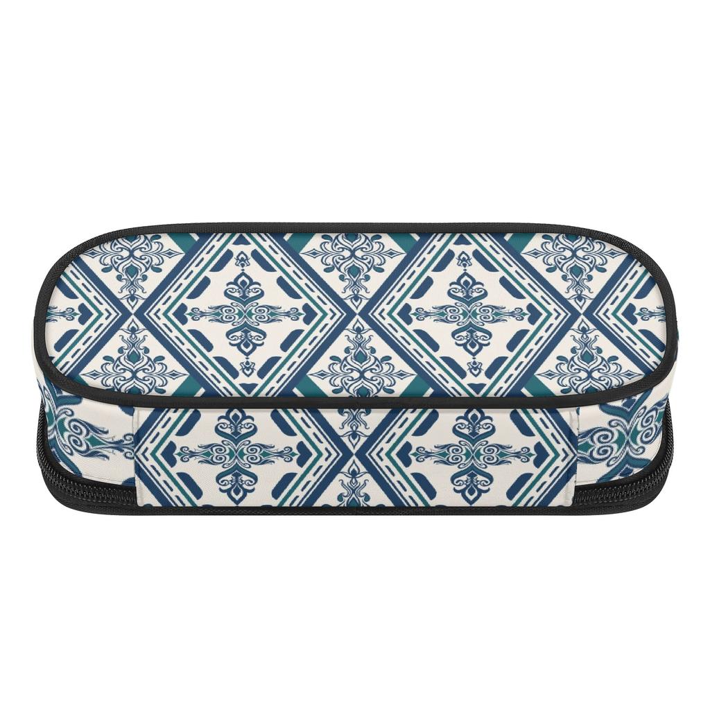 Pen Case Strong Polyester Fabric Spacious Storage Zipper Closure with Main Compartment Mesh Pocket and Pen Slots for Boys Girls