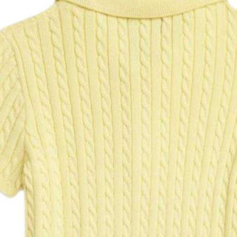 Polo Ralph Lauren Dress Ss24 Solid Color Logo Embroidery Short Sleeve Kids Dresses Yellow 313935037-002