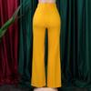 Women's Fashion Casual Solid Color Print High Waist Trousers Pants & Capris