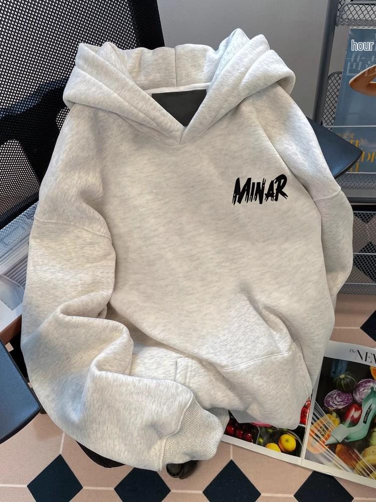 American Trendy Brand Men's Plus Velvet Heavyweight Hoodie - Autumn/Winter Loose Fit.