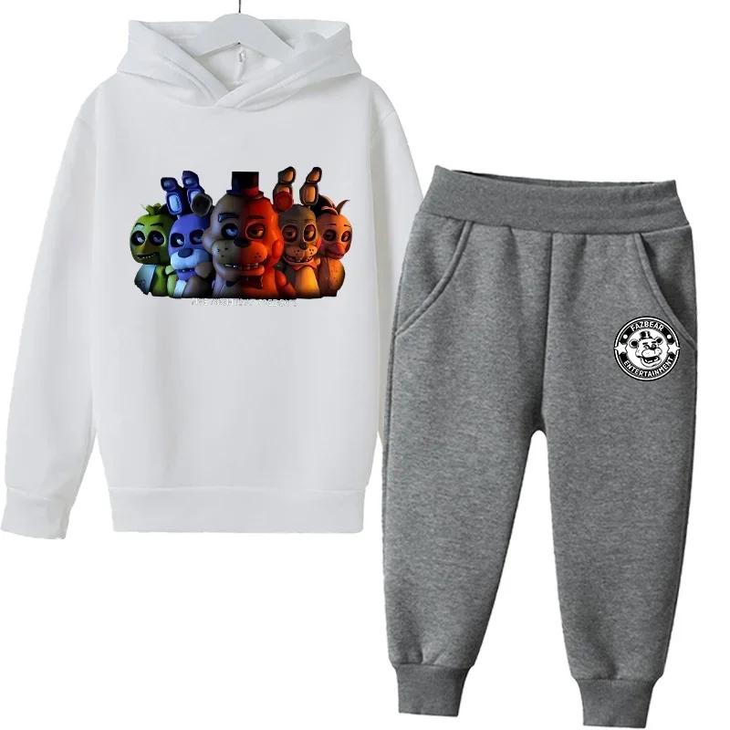 FNAF Five Nights At Freddys Sweatshirt Set Fleece Kids Sweatpants Boys Jacket Girls Clothes Spring Autumn Hoodie Birthday Gift