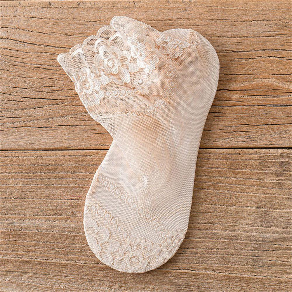 Women Anti skid Liner Summer Lace Socks Cotton Hosiery Boat Socks Low Cut