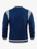 Men's Casual High Street Fleece-lined Patchwork Stand Collar Varsity Jacket
