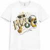 Musik T-Shirt Boombox Gitarre Kopfhörer Retro DJ Sound Grafik T-Shirt
