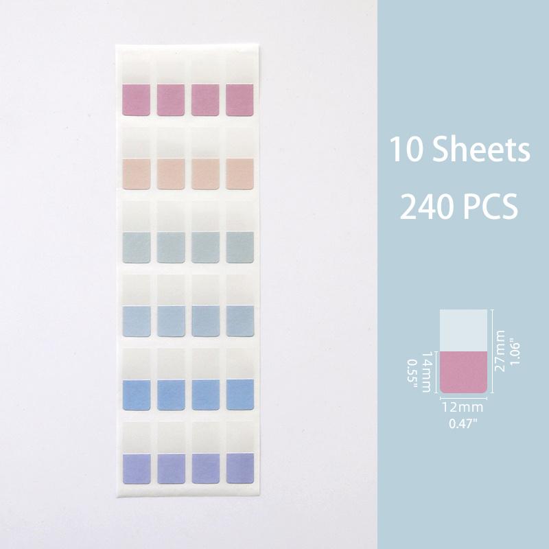 10 Blatt selbstklebende Index-Registerkarten, farbige Buch-Selbstkleberegisterkarten für Notizbücher, Seitenregisterkarten für Notizbücher, Dateiklassifizierung