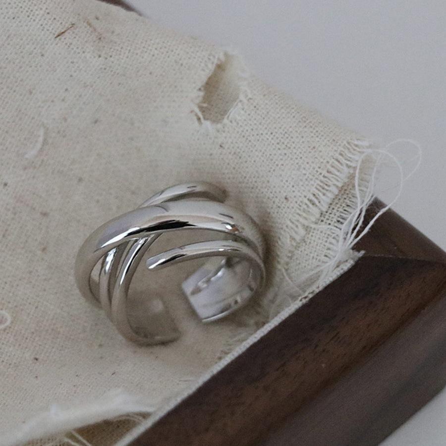 Cold Wind Multi-layer Cross Ring Fashionable Sexy Ins Niche Simple Opening Adjustable Ring