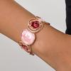 1 Simple and Elegant Colored Enamel Geometric Elastic Thread Rose Oil Drop Bracelet
