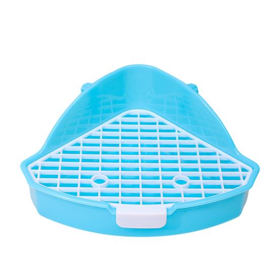 Yousheng Small Pet Toilet High Fence Detachable Hollow Platform Easy Cleaning Rabbit Litter Pan Animal Potty Trainer Bunnies Corner Toilet Box Ferret