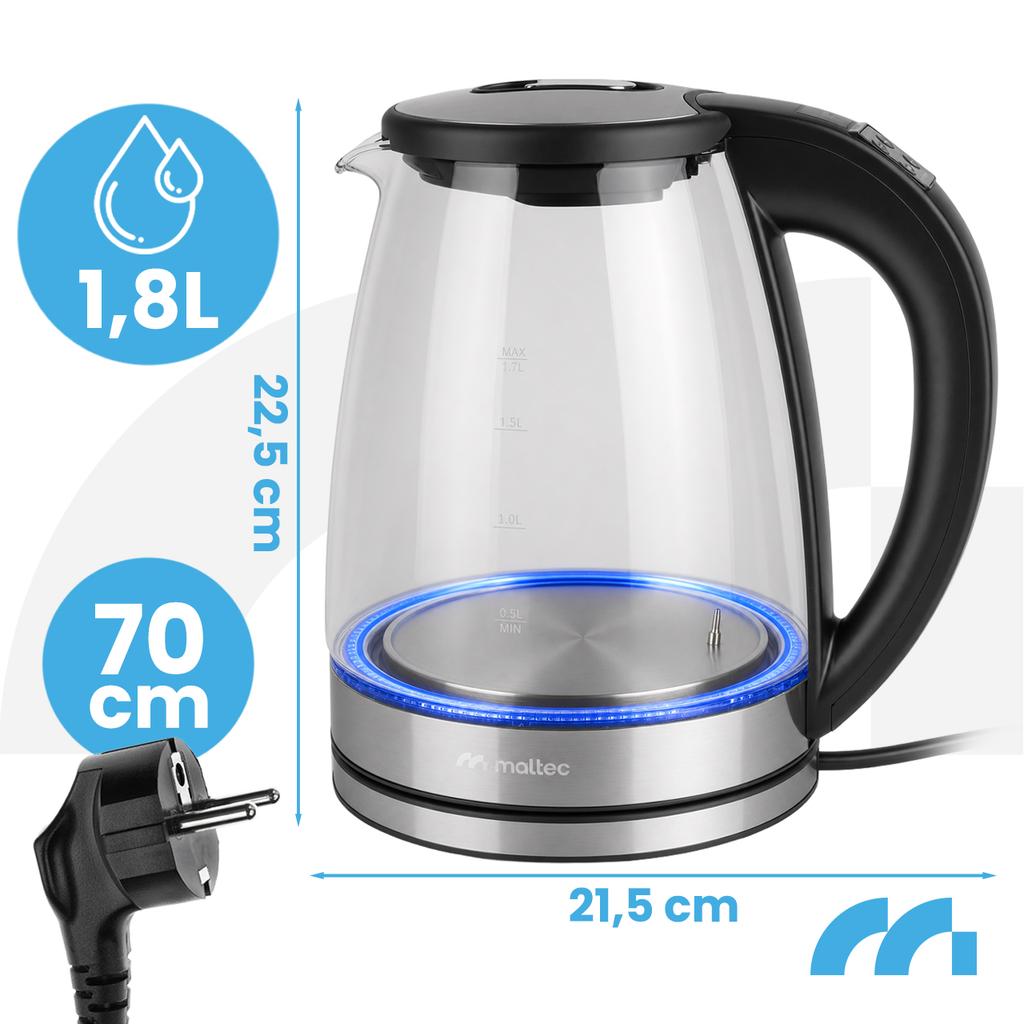 Electric Kettle With Temperature Control Led Keep Warm 1.8L 2200W Boily2000-Sl