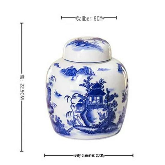 Blue and White Porcelain Antique Vase: Chinese Ornamental Jar for Home or Study Display