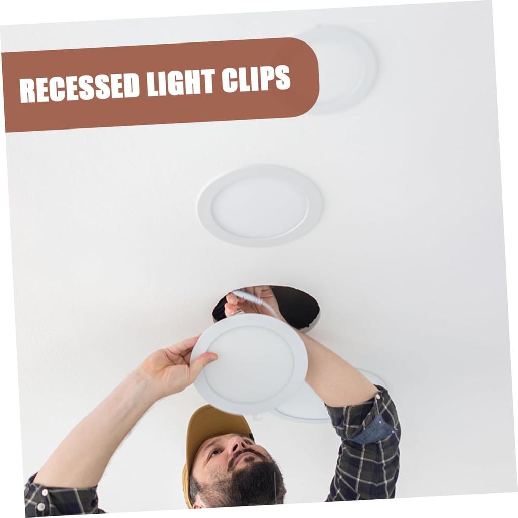 8pcs Spring Clip Retaining Clips for Recessed Lighting Fixed Clip for Panel Lamp Durable Light Securing Clamps Compatible Lamp Accessories for