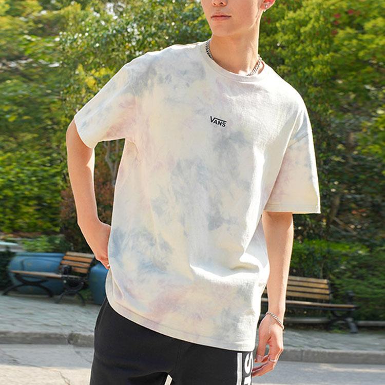 Vans American Vintage Batik-Print Rundhals Kurzarm T-Shirt Unisex Oberteile Hellgrau VN000FR1CGJ