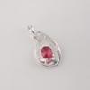 Pink Tourmaline Gemstone 925 Sterling Silver Zircon Jewelry Elegant Chain Pendant 1.4" For Gift CZP-16-4