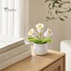 Non-fading Woven Planter Potted Plant, Handmade Wool 3D Texture Crochet Soft Flower Bouquet with Flowerpot, No Maintenance Home Decor Lightweight