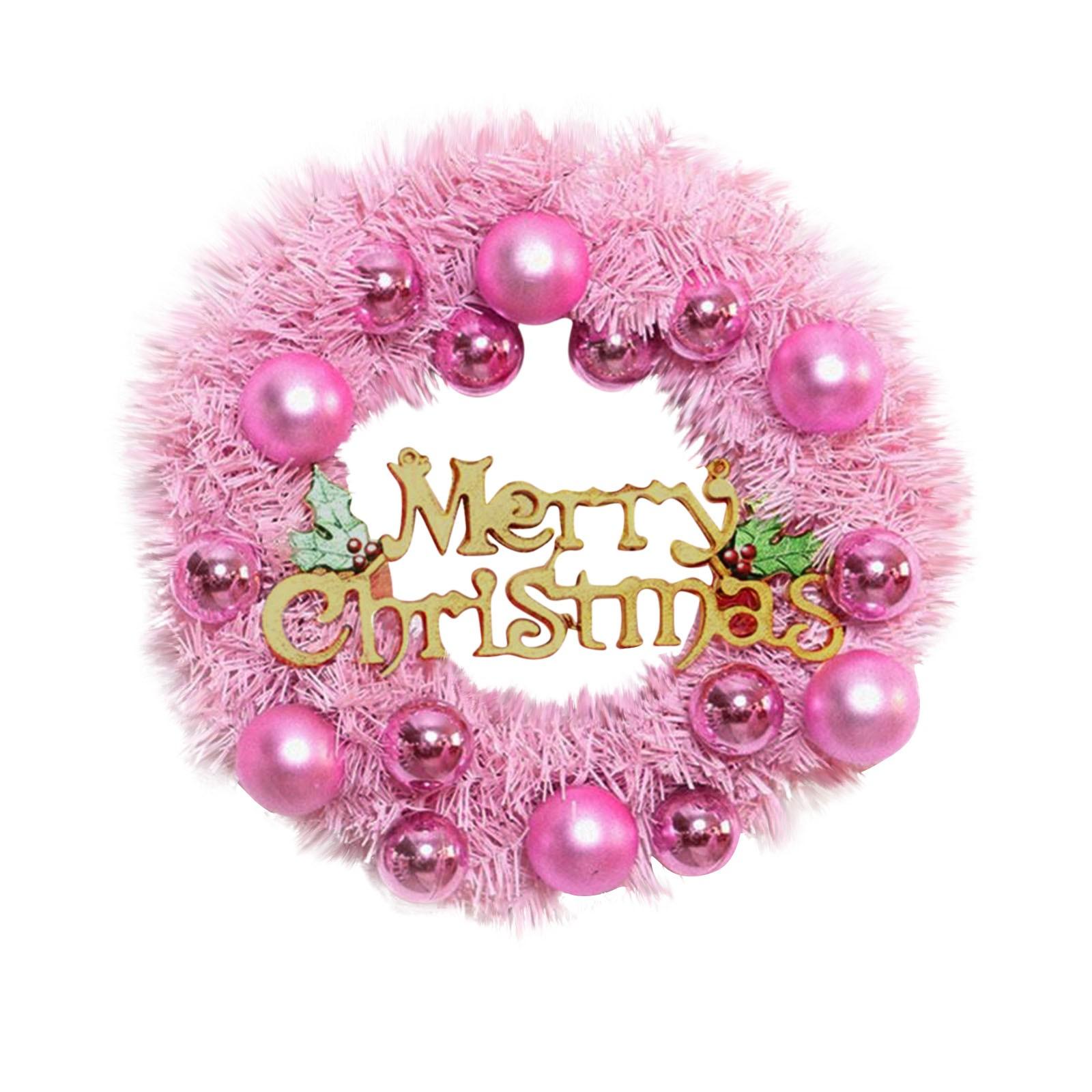 

Christmas Front Door Garland Outdoor Decoration Holiday Welcome Garland Decoration Christmas Wreath One Size розовый