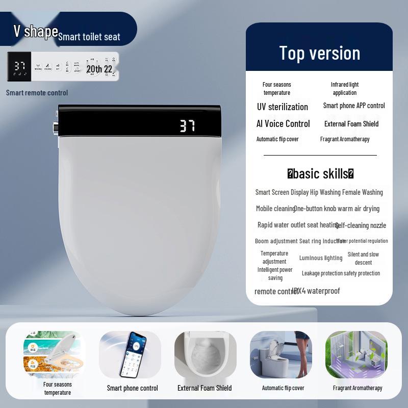 Smart Automatic UV Heated Toilet Seat Cover with Instant Heating & Temperature Control for Home Use