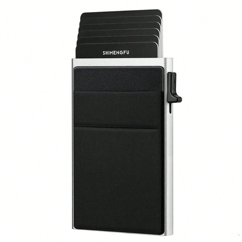 Side Push Automatic Pop Card Men's Wallet RFID Anti-magnetic Thin Credit Card Bag Wallet