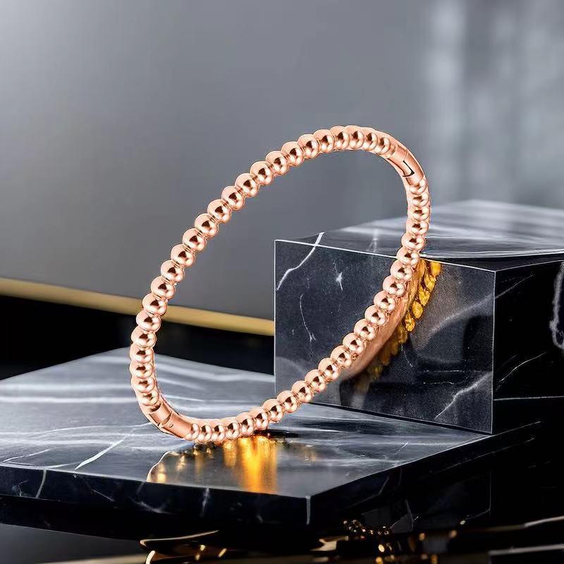 2023 Trendy Titanium Steel Round Bead Bracelet - Non-Fading, Fashionable & Simple Design