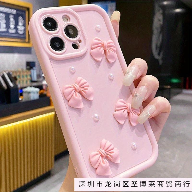 Applicable to iPhone16Promax mobile phone case all-inclusive pearl bow 15 Apple 14 anti-drop cover 1312 creative