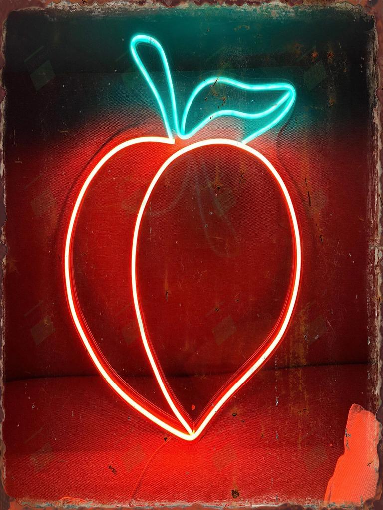 Neon Fruit Metal Tin Sign Supermarket Fruits Area Poster Restaurant Background Home Iron Plate Mural Bar Club Wall Decor Plaque