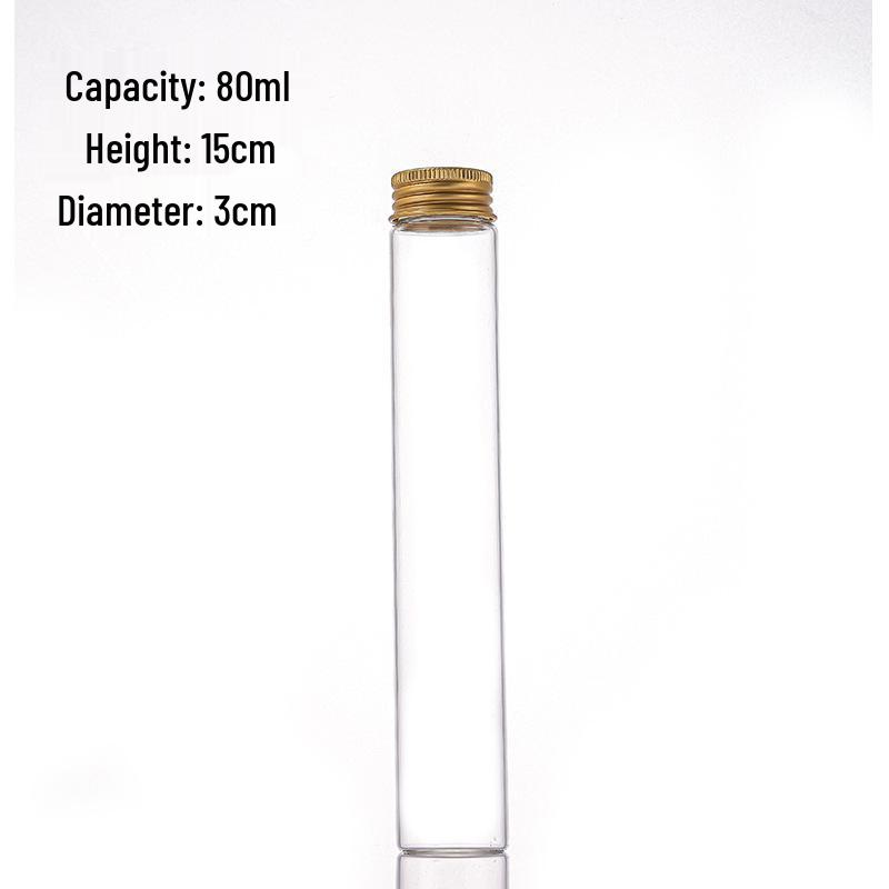 Gold Aluminum Cap 30mm Screw High Transparency Glass Bottle for Reagent, Medicine, Powder, or Agarwood Display