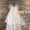 Mesh Beads Bow Veil Hair Clip Bridal Tulle Girls Headdress Fashion Head Gauze  Party Cosplay
