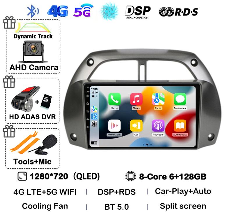 Android14 Carplay Car Radio For Toyota RAV4 Rav 4 2001 2002 2003 2004 2005 2006 Multimedia GPS Player Stereo 2din Head Unit DSP