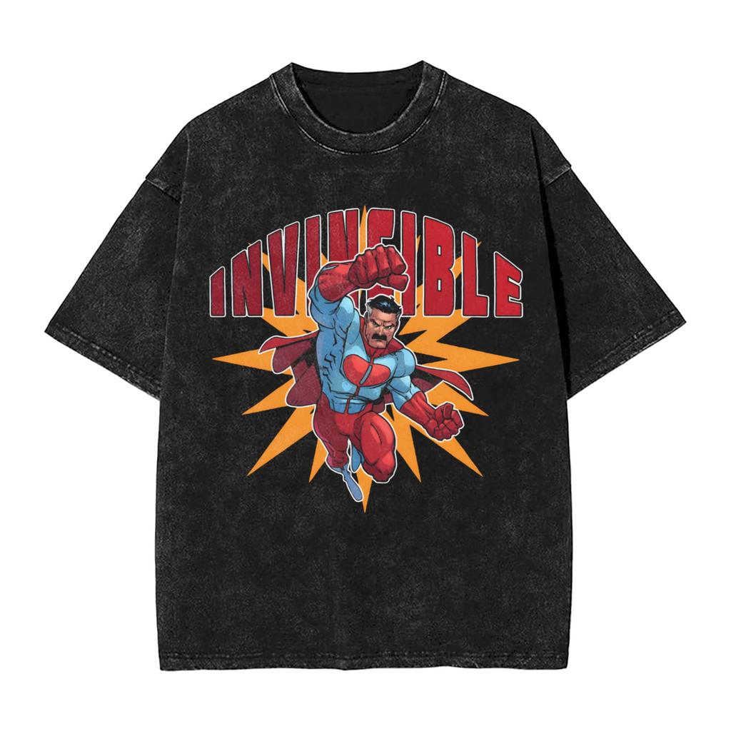 Men Tshirt Invincibles Viltrum Empire Logo Minimalist Print Washed T Shirts Harajuku Summer Tees Pattern Casual Clothes