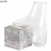Abstrakte unregelmäßige Glasvase Marmorsockel Blumengefäß Hydrokultur-Vase Blumenarrangement-Vase Schreibtischdekoration Heimdekoration