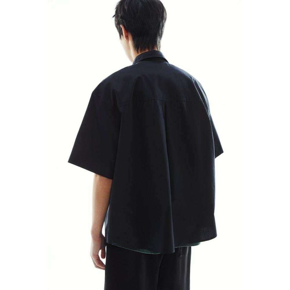 H M sHort Sleeve sHirt Regular Fit Black