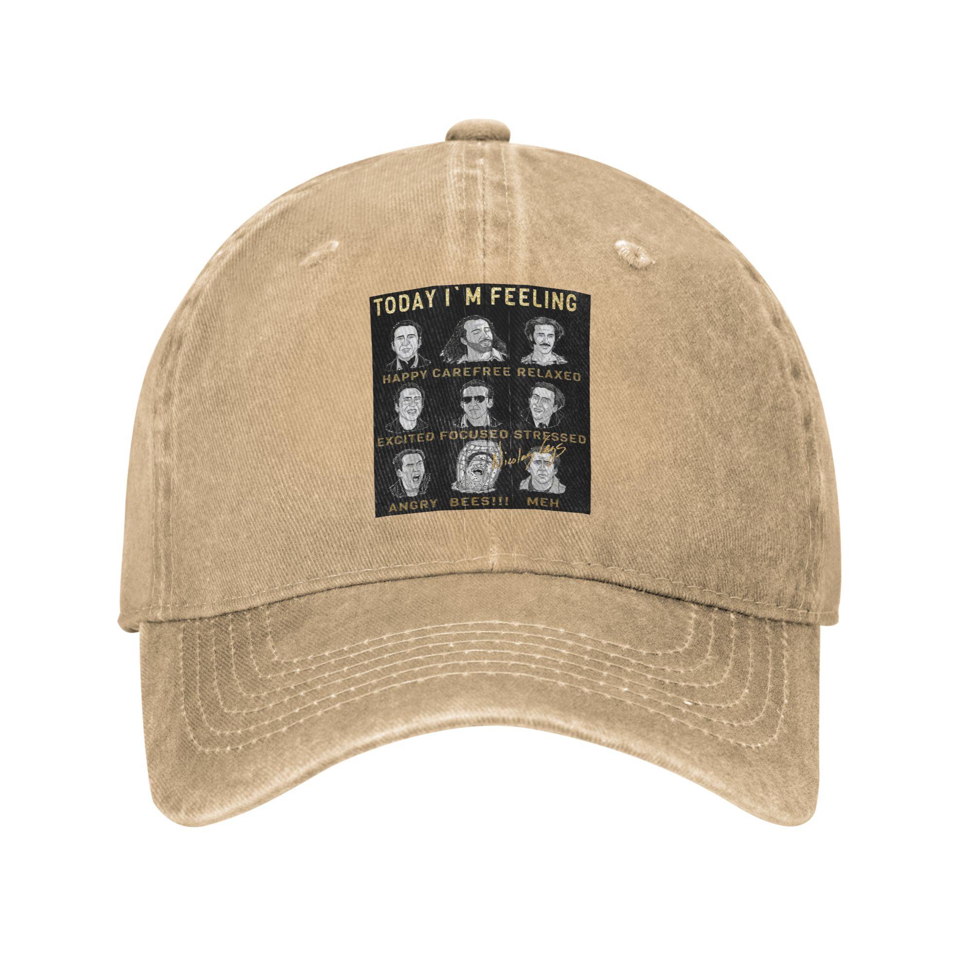

Merry Christmas St Nicolas Cage Washed Denim Cap Casual Baseball Caps Adjustable Hat Summer Unisex Baseball Hats One Size