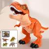 1 Set Swallowing Roaring Dinosaur Toy with Cage Movable Mouth Swing Tail Kids Tyrannosaurus Rex Action Figure Realistic Dino Model Toddlers Boys Girls